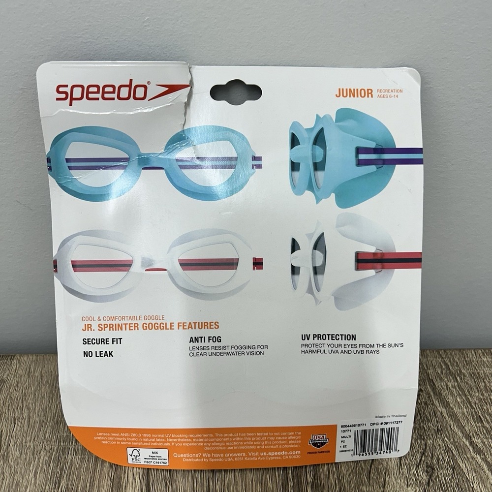 Speedo Jr Sprinter Swim Goggles 2-Pack Youth Anti Fog UV Protection New - Picture 2 of 3